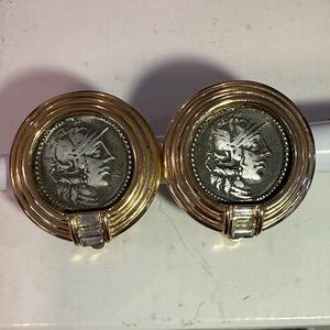 Gold and Silver Coin Earrings